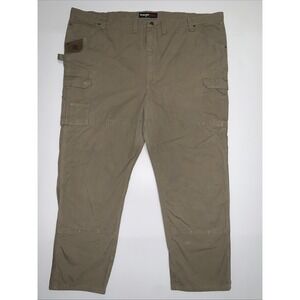 Mens Wrangler RIGGS Ripstop Workwear Cargo Pants‎ Size 54x32 Brown Canvas
